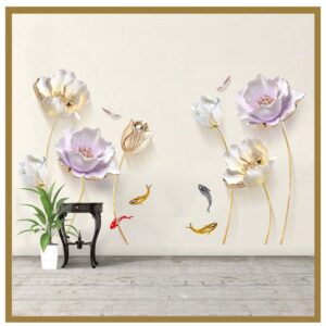Fototapeta 3D naklejki na ścianę kwiaty