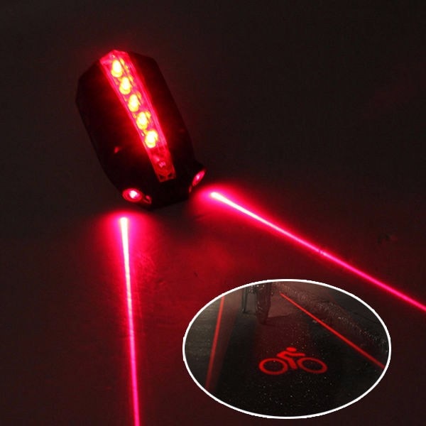 Światło rowerowe tylne led z laserem i logo Światło rowerowe tylne led z laserem i logo