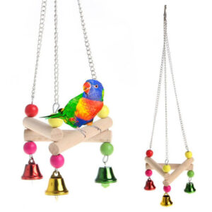Huśtawka dla ptaków papug z dzwoneczkami